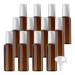 ZEOABSY 12 Pieces 100 ml Brown Lotion Bottles with White Pump 100ml Empty PET Plastic Lotion Pump Bottle Cosmetic Gel Travel Container for Cosmetic Make up Cleaning + 2 x Funnel Brown 100ml