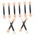 WOFASHPURET 100pcs Double Ended Eyeshadow Brush Makeup Sponge Mini Makeup Eye Makeup Applicator Eye Shadow Oval 6.5x1.3cm Black