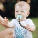 Silicone Pacifier Clip Holder Set - Apricot/Mint Teether Toys (Pack of 2) - Buy Online on SooperMarket.com
