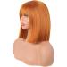 MapofBeauty 12 Inch/30 cm Straight Bob Flat Bangs Short Colorful Synthetic Hair Cosplay Party Wig (Orange) - Buy Online on SooperMarket.com