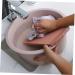 COOLHIYA Washboard 1 Set Wash Basin Laundry Cleaning Board Washing Basin Washing Clothes Board Dish Basin Baby Camping Bucket Pink 33.5x33.5cm - Buy Online on SooperMarket.com