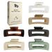 Nalodu Rectangle Hair Claw Clips Large Venhay 4 Inch Matte Clear No Slip Big Jaw Clip Multi-Colored for Thick Hair Women and Girls, 6 Pack