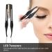 Fuyamp 2Pcs LED Lighted Tweezers Set - Stainless Steel Precision Tools for Hair Removal, Eyebrows, and Eyelashes - Perfect for Men and Women (Black+Blue) - Buy Online on SooperMarket.com