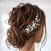 Prosy Bridal Wedding Flower Hair Comb Slides Silver Bridal Crystal Hair Accessories Rhinestone Flower Headpiece for Women and Girls