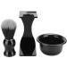 HERCHR Men's Shaving Tool Set - 3pcs Beard Grooming Kit with Brush Bowl & Holder for Mustache & Face Cleaning - Buy Online on SooperMarket.com