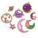 24-Piece Assorted Gold Plated Celestial Cat Charms for DIY Jewelry Making - Purple Enamel Earrings Necklace Bracelet Crafting (M582) - Buy Online on SooperMarket.com