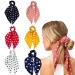Hair Scarf Scrunchies Bow Scrunchies for Hair Chiffon Floral Scarf BowPonytail Holder for Women Girls (dial point)