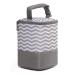 LCY Baby Bottle Cooler Bag Insulated Breastmilk Cooler Bag with Hanging Strap Fits 4 Baby Bottles-Grey & White Waves