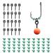 Ottymo 20 pieces of screw bait and 50 pieces of hook stopper bait screws permanently stainless hook boilies screw high toughness thread bait bait ring carp fishing accessories for fishing hooks
