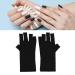 Fingerless UV Protection Manicure Gloves 2 Pairs UV Gloves Excellent Elasticity Art UV Blocking Gloves for Nail Gel Dryer Professional Fingerless Gloves for Protecting Hands from UV Nail Lamp Black - Buy Online on SooperMarket.com