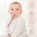 CLdy 2-in-1 Silicone Pacifier Chain & Bite Ring Toys - BPA-Free Baby Pacifier Holder Strap - 3-Pack (Orange Purple Pink) for Boys & Girls - Buy Online on SooperMarket.com