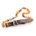 Larsson | Amber necklace | Malachite | Red Jasper | 50-60 cm | Dogs | Cats