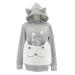Women Cute Cat Ear Hoodies Pet Carrier Sweatershirt Puppy Kitten Pouch Jumper Long Sleeve Pullover Tops XL White