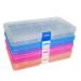 DUOFIRE Plastic Organizer Container Storage Box Adjustable Divider Removable Grid Compartment for Jewelry Beads Earring Container Tool Fishing Hook Small Accessories (15 grids, 4 Colors) 4 Colors 4 pack