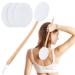MAQUITA Back Cream Applicator 2 in 1 Body Brush Long Range Handle with 3 Pads Back Brush Convenient for Self-Application Portable Travel Back Scrubber