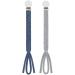 Kowlone pacifier chain cotton young girl dummy clips braided pacifier clips holder for baby shower 2-pack (gray star blue) A: gray star blue