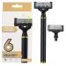 Unaone Razors for Men - Shaving Razors with 2 Razor Blades Refills and Smooth Handle (Black)