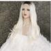 SHIYID Women s White Long Synthetic Lace Front Wig - Natural Straight Wig with Dark Roots & Middle Parting - Buy Online on SooperMarket.com
