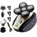 5-in-1 Electric Razor for Men - Head Shaver for Wet Dry Skull Bald Head - Rechargeable Rotary Shavers Cordless Grooming Kit with Beard Nose Ear Body Hair Trimmer Face Cleaning Brush Gifts for Men