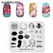4PC Nail Art Stamping Plates Set - Unicorn Dinosaurs & Comic Designs with Polish Stamper | Multi-Pattern Templates for Creative Nail Art - Buy Online on SooperMarket.com