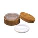 30g Empty Eco-Friendly Bamboo Powder Jars Makeup Double Sided Case Box Container with Plastic Flour Sifter Baby Powder Puff Kit