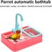 Yoruii Parrot Bath Tub with Faucet | Bird Shower Bath Feeder in Blue | Multifunctional Bird Supplies - Buy Online on SooperMarket.com