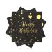 40 pieces Happy Birthday black and gold birthday napkins 33x33cm paper party napkins for young girls birthday party decoration