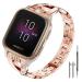 Sankel Compatible for Garmin Venu Sq Band,Women Metal Replacement Chain Bling Bracelet Strap Wristband for Garmin Venu/Venu Sq/Venu Sq Music,Vivoactive 3,Vivomove HR,Garmin Move Luxe/Style (Rose Gold)