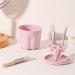 Easy Cleaning Makeup Brush Cleaner Cup & Drying Rack | Multi-Functional Safe Beauty Tool Essentials (Pink - Buy Online on SooperMarket.com