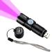 ADQOO UV Torch Rechargeable Blacklight Flashlight LED Mini Ultraviolet Torches USB Black Light Zoomable 395nm Detector for Dog Cat Pet Urine Stain Bed Bugs and More