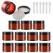 Tianzd 12 pieces small 150 ml brown plastic empty cream can with black lid 150 g empty socket screw box tin cans cosmetic container crucible 6 pieces spatula brown 150ml