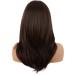 MapofBeauty 20 Inch Long Layered Synthetic Shoulder Length Wig with Bangs - Brown for Daily Use or Parties - Buy Online on SooperMarket.com