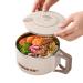 Durable Remen Noodle Container 1200ml Ramen Cooker Soup Mug Japanese Ramen Picnic Tableware for Pasta Dishes Portable Safe Reusable Noodle Bowl High Capacity Noodle Cooker for Home Picnic Beige