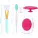OBSCYON 6PCS Silicone Face Scrubber Kit for Manual Facial Cleansing - Skin Care Brushes Set in Pink, Red, Green, Blue & Mint Colors - Buy Online on SooperMarket.com