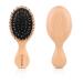 Hair Brush Mini Boar Bristle Hairbrush for Thick Curly Thin Long Short Wet or Dry Hair Detangle Massage Add Shine, Pocket Travel Small Paddle Hair Brush for Men Women Kids Mini Black