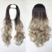 GJBXP Harajuku Fashion Long Wavy Curly Fluffy U-Shaped Wigs Heat Resistant Synthetic Fibre Mixed Gradient Dark Roots Hair for Girls 28inches/ 70cm M C