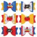 Whaline 6Pcs Back to School Bow Hair Clips Apple Book Blackboard Hair Bow Barrette Colorful Pu Leather Hairgrips for First Day of School Classroom Girls Students Hair Accessories Kindergarten