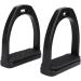 Doact Iron Stirrups for Adolescents & Adults - Secure Black Rubber & Plastic Dressage Stirrups | Medium 13 | Perfect for Children & Horses - Buy Online on SooperMarket.com