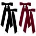 Velvet Bow Hair Clip 4PCS Red and Black Hair Bow Vintage Satin Bowknot Hairpins with Long Ribbon Party Bow Hair Barrettes Hair Accessories for Women Girls Gifts