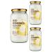 Coconut oil organic Coconativo tasteless (desodorated) - Coconut Oil 3x1000ml (3x1l) - organic coconut fat coconut oil native cold -pressed raw food quality - for cooking and baking for hair and skin tasteless 1 l (3 Pack)