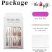 French Tips Rhinestone Gradient Press-on Nails by RUNRAYAY - Full Cover Coffin Shape Fake Nails for Women - Acrylic Stick-on Nail Set for Spring/Summer - Buy Online on SooperMarket.com