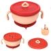 EasyRuir 3 in 1 Baby Bowl First Stage with Lid  Straw  Snack Insert Suction Toddler Bowl - BPA Free Self-Feeding Training Toddler Utensils (Pink)