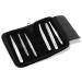 Professional Eyebrow Tweezers Set Slanted Pointed Straight with Case