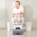 Potty Training Seat with Step Stool Ladder for Kids | Safe Toilet Seat for Boys & Girls | 2-in-1 Design with Splash Guard | Includes 2 Cushions, Cleaning Brush, and Hook | Gray - Buy Online on SooperMarket.com