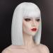 Entranced Styles Short White Wig with Bangs - Heat Resistant Bob Wig for Women | Cosplay & Halloween Party Use - Buy Online on SooperMarket.com