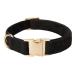 YUDOTE Ultra-soft dog collar natural cotton cord for small dogs with sensitive skin black S (1 pack) black