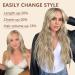ALXNAN Clip in Long Wavy Synthetic Hair Extension 20 Inch Dirty Blonde - 4PCS Thick Double Weft Hairpieces for Women - Buy Online on SooperMarket.com