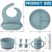 Baby Feeding Set - Silicone Bib, Suction Bowl, Spoon, Fork - Toddler Utensils - 6 Months (Light Blue) | Baby Led Weaning Supplies - Buy Online on SooperMarket.com