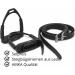 AMKA Joint Black Safety Stirrups Set - Durable with Leather Stirrup Straps for Equestrian Excellence | International Shipping Available - Buy Online on SooperMarket.com