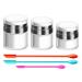 JPNK Airless Pump Jars Empty Airless Cosmetic Travel Container Bottles with Silicone Spatula Set for Creams Gels Lotion Toiletry  0.5 Oz  1 Oz 1.7Oz